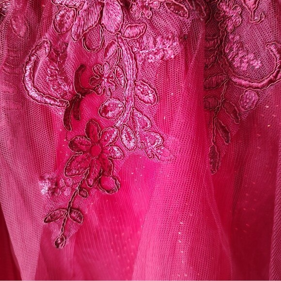 Gown Gallery Red Lace Tulle Dress size 6. *See measurements in photos - Picture 3 of 10